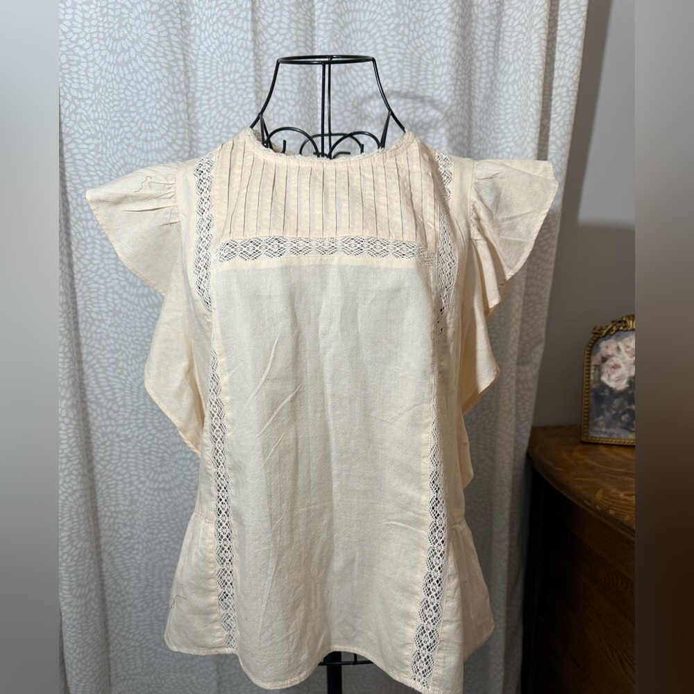 Jessica Simpson Flutter Sleeve Blouse, NWT